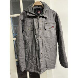Wrangler Men’s XL Workwear Barn Jacket Gray Hooded Quilted Lined Work Coat Warm